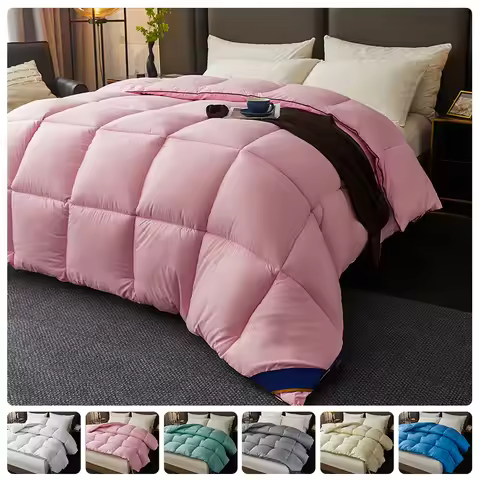 Winter Warm Thicken Duvet 100% Cotton Face Filling Fiber Down Quilts 150x200cm Home Sleeping White D