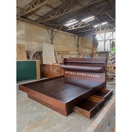 Minimalist teak wood bed, teak seat bed, teak wood Storage bed