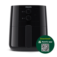 PHILIPS Air Fryer หม้อทอดอากาศ หม้อทอดไร้น้ำมัน ความจุ 4.1 ลิตร HD9200/91 -  Rapid Air NutriU app