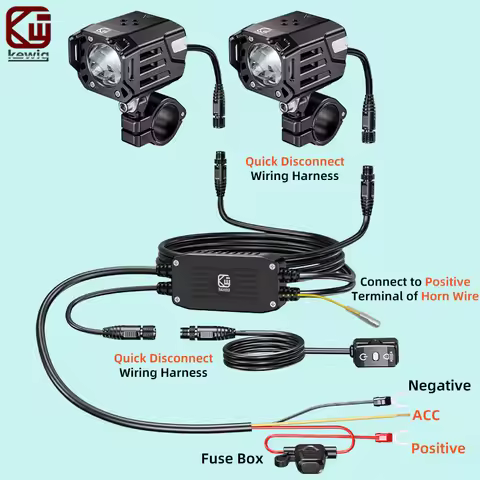 Kewig K12 Motorcycle Auxiliary Fog Light 90W DRL Breathing Light IP68 Waterproof Driving Lamp For AD