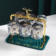 Set of 6 cups, high quality twisted glass cups