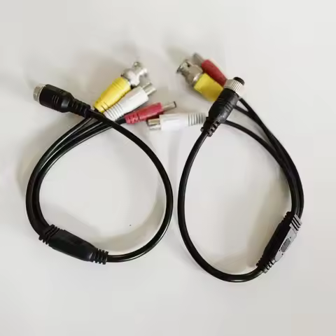 4Pin Aviation Head Cable Female/Male Aviation To BNC RCA And DC Converter Cable for Car Rear Camera 