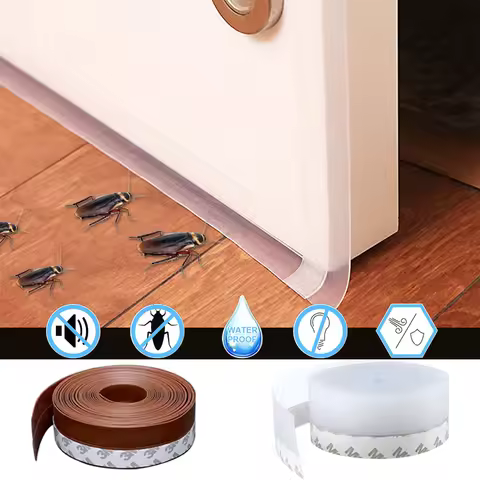1M Door Draft Stopper Window Rubber Seal Strip Bottom Adhesive Windproof Sealing Tape Weather Strip 