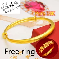 Original Saudi Gold Bracelet 18k Pawnable Blessing Bracelet for Women Buy 1 Get 1 Free Ring Nasasangla Gold Bracelet Fashion Jewelry Lucky Gold Legit