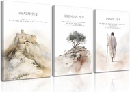 3Pcs Framed Jesus Wall Art Christian Bible Verse Canvas Posters Prints Minimalist Bible Stories Scri