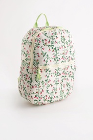 Cath Kidston Foldaway Compact Backpack Twin Flowers Ecru
