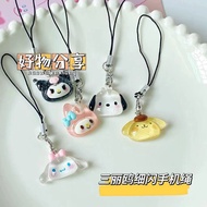 Sanrio Kuromi Cinnamoroll  MyMelody Pochacco Pompompurin Cartoon phone chain DIY phone case chain Ca