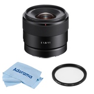 Sony E 11mm f/1.8 Lens for Sony E, Bundle with ProOptic 55mm Multi Coated UV Slim Filter, Microfiber