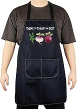 CENWA Funny Vegan Aprons Vegetarian Apron Vegan Food Thyme to Turnip the Beet Cooking Kitchen Apron 
