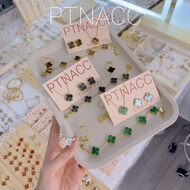 PTNACC Set of 4 Titanium cotton string bracelet four-leaf clover ring