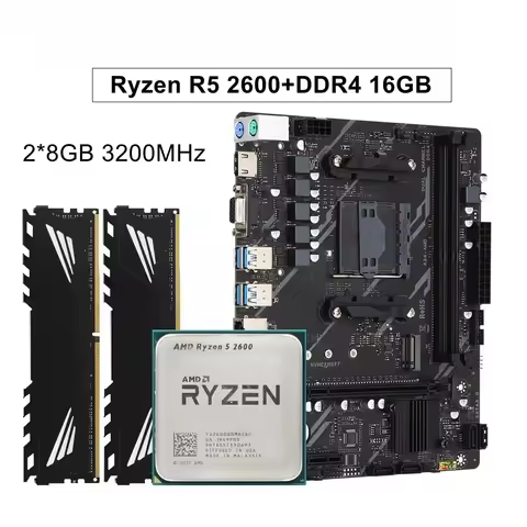 A320 kit AMD Ryzen R5 2600 cpu DDR4 16GB 3200MHz memoria a320m placa base