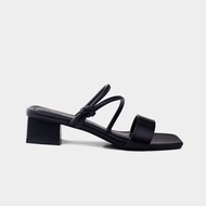 Guốc nữ cao gót vuông 3p quai ngang da mềm dây tròn thắt chéo chân G39 - Dép nữ cao gót