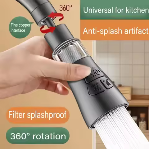 Kitchen Faucet Extender With Filter Function Universal 360° Rotate Aerator Splash Filter Washbasin F
