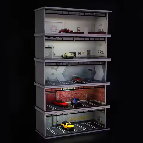 1/64 Diorama Display Case with LED Lights - Compatible with Hot Wheels Matchbox Mini GT Diecast Cars