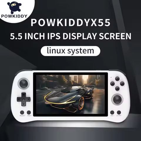 POWKIDDY NEW X55 5.5 INCH IPS Screen RK3566 Handheld Game Console Open-Source Linux Retro Video Cons