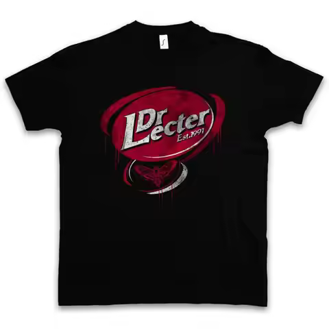 DR LECTER T SHIRT Hannibal Fun Pepper Drink Red Logo Dragon Movie