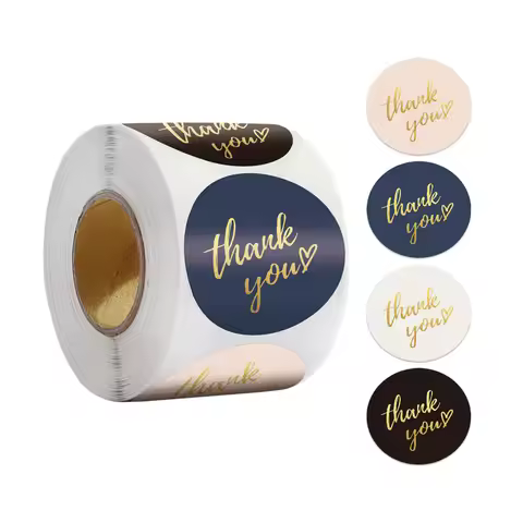 1000Pcs Thank You Stickers Circle Labels Stickers 2.5cm Thank You Sticker Party Favours Gift Wrap Ba