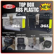 BKP Top Box ABS PLASTIC 36L BOX MONOLOCK BKP Kotak Motosikal Peti Aluminum Box Motorcycle