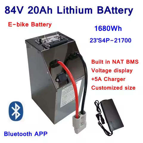 ebike battery 84V 20Ah Li-ion lithium battery pack ANT BMS with bluetooth functions for E-motorcycle