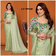 KALAMKARI SATIN POLYESTER SAREE with TUSSLE.