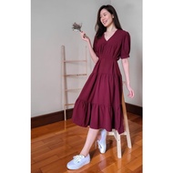 ESSO | Denali V Neck Cotton Flow Korean Dress