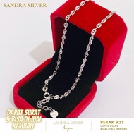 925 silver anklet with white gold plated h*rme chain - silver 925 anklet