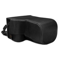 MegaGear MG1804 Ever Ready Leather Camera Case Compatible with Sony Alpha A6600 (18-135mm) - Black M