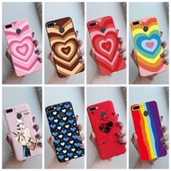 Casing OPPO AX5S A12 A7 2018 A7N AX7 AX5 A5 A12e Love-Heart Design Candy Color Soft Silicone Phone Case