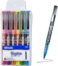 BAZIC 6 Color Dayton Rollerball Pen with Metal Clip