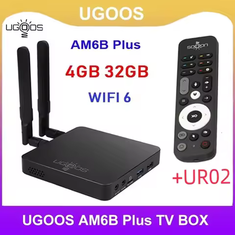 Original UGOOS AM6B PLUS Smart Tv Box Amlogic S922X-J 2.2Ghz Android9.0 4GB 32GB WIFI 6 1000M Set To