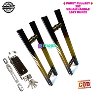 paket untuk pintu depan model 2 daun pintu kupu tarung isi 4buah gagang handle pintu model baut temb