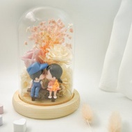 可客製 情人節盅罩花 情人節 永生花 盅罩花 永生玫瑰 滿天星樹