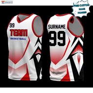 【Edward】Basketball Jersey Five-piece Fashion Personality Unisex Free Customized Name and Number NBA 