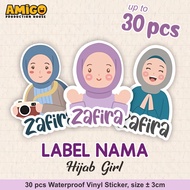Hijab Girl Name Label Sticker Name Sticker Waterproof Waterproof