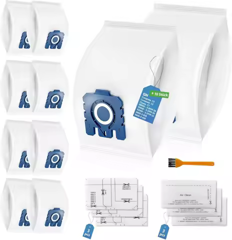 10PCS vacuum cleaner Bags for Miele S8340, S8360/Complete C3/Classic C1/Hyclean GN & Pure Bag, 3 Mot