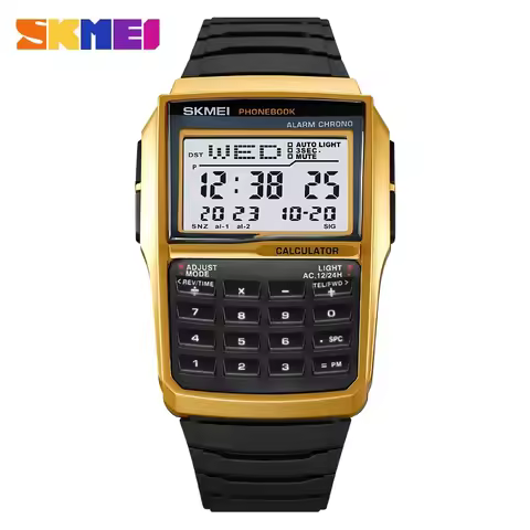 SKMEI 2255 Dual Time Sports calculator Watch for Men Countdown Casual Phone Book Digital Mens Wristw