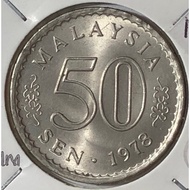 ( Syiling ) 50 Sen 1978 ( UNC ) Malaysia Parliament House