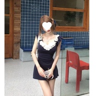 Pure Desire French Small Flying Sleeve One-Piece Dress Lace Stitching Hot Girl Dress Design Feeling 