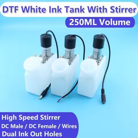 250ML DTF DTG White Ink Tank Container With Mixer Stirrer Shaker For Epson L18050 L1800 ET8550 L805