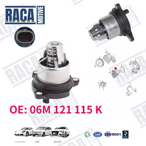 For VW Touareg Audi A4 A5 A6 A8 Q5 Q7 Q8 Porsche Cayenne Panamera Macan Engine Coolant Thermostat 06