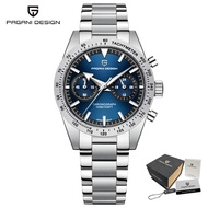 PAGANI DESIGN Original Japan VK64 Chronograph Speed Men Watch Stainless Steel Sapphire Glass Luminou