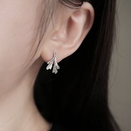 森林系 925純銀 小巧鹿角蕨 不對稱 耳環 耳夾 一對 免費送禮包裝