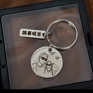 客製化照片鑰匙扣情侶掛件情侶禮物
