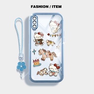 YBD Clear Case For Samsung Galaxy A50 A50S A30S A307 A03S A02S M02S A025 A307 Cartoon KT Cat and Hor