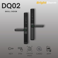 BrightStorm DQ02 Smart Door Lock for Grill Door | Kunci Pintar Rumah (Fingerprint + App Control)