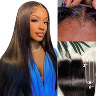 Tóc giả 2x6 True HD Lace Closure chỉ sâu 6 inch, rẽ ngôi thẳng, tóc thật, tóc thật thẳng mượt, tóc t