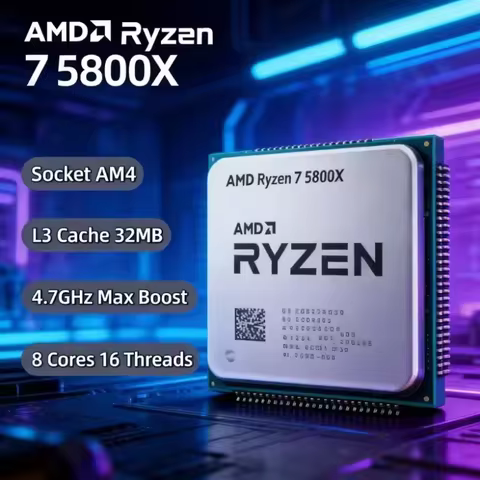 AMD Ryzen 7 5800X R7 5800X Unlocked 8 Core 16 Thread 4.7GHz Max Boost 7nm 32MB Cache AM4 High Perfor