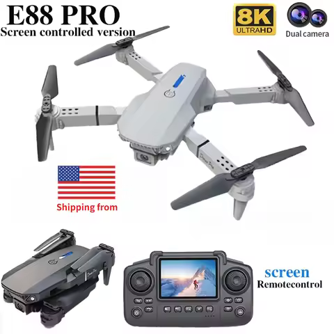 E88 Pro RC Drone 8K Professional with 1080P Wide Angle HD Camera Screen Control Foldable Helicopter 