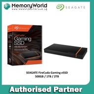 SEAGATE Firecuda Gaming External SSD; USB-C USB 3.0 with NVMe for PC / Laptop, 500GB/1TB/2TB. SEAGATE 3 Years Warranty