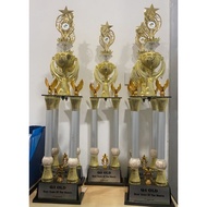 piala trophy tropi kaki 2 kayu mix aluminium bagus mewah